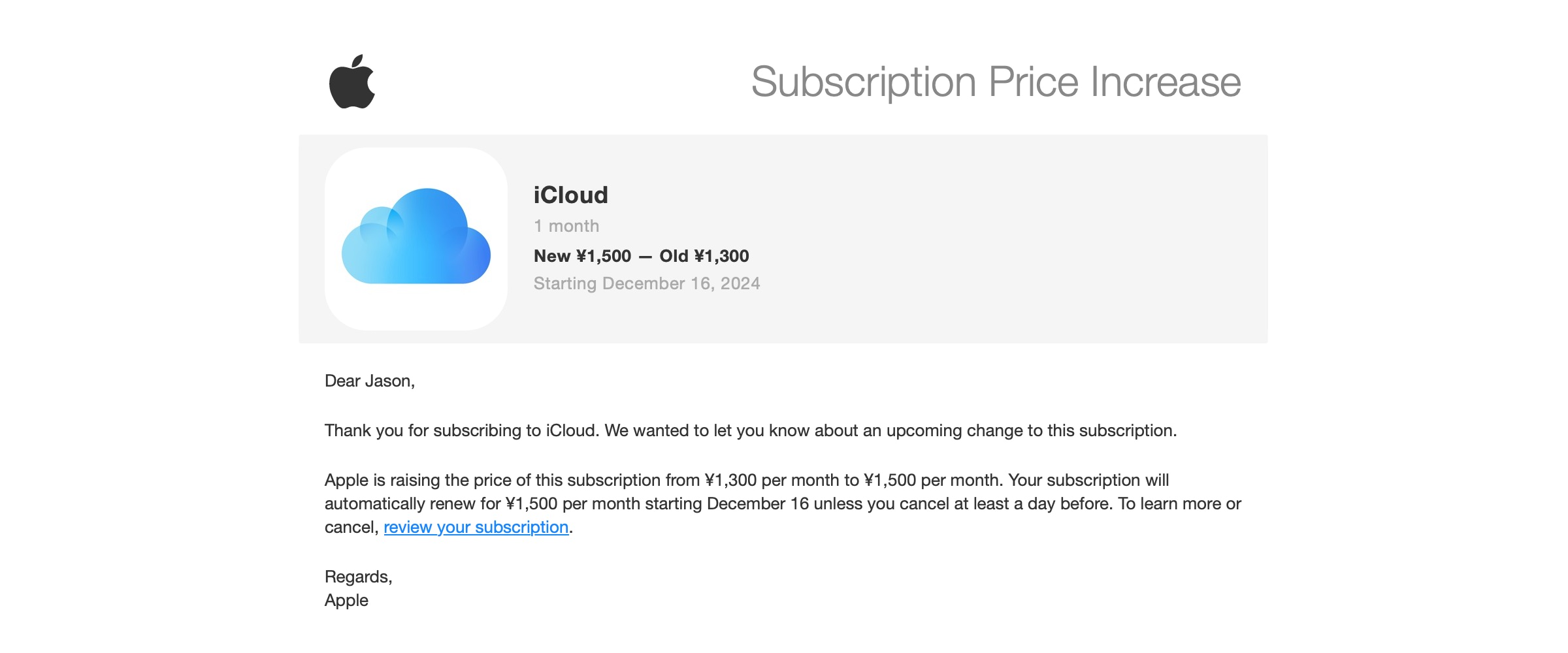 iCloud Subscriptions